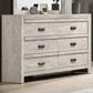 Crown Mark Valor 6-Drawer Dresser in Light Gray, , large