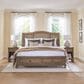 Riva Ridge Oxford Queen Sleigh Storage Bed in Tan with USB Ports, , large
