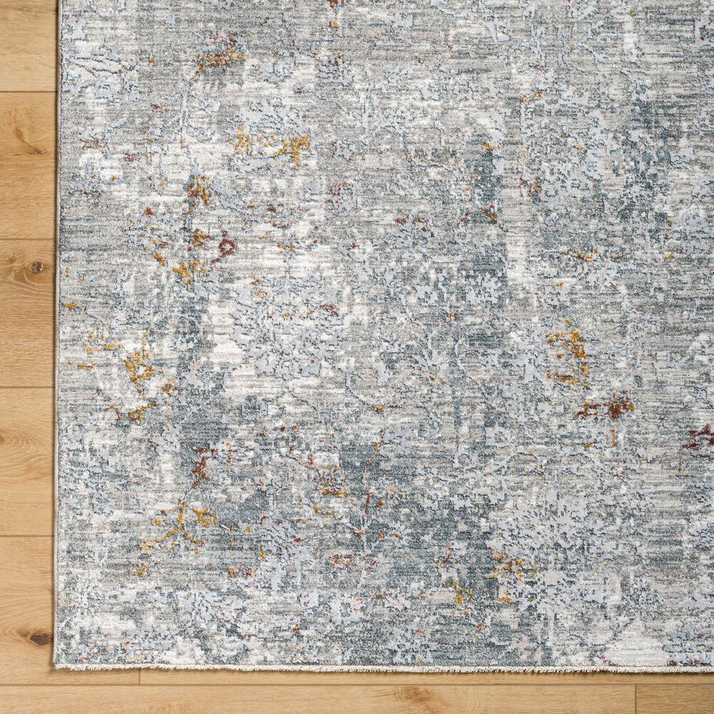 Surya Dresden DRE-2319 Medium Gray, Gray, White, Light Slate, Mustard and Rust 6'7" x 9'6" Area Rug, , large