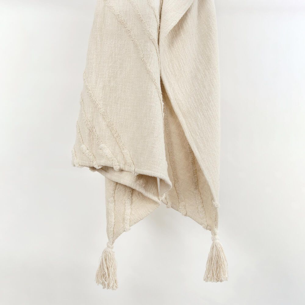 Rizzy Home 50&quot; x 60&quot; Geometric Throw in Natural, , large