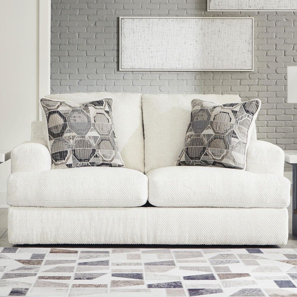 Ashley Karinne Stationary Loveseat in Linen, , large