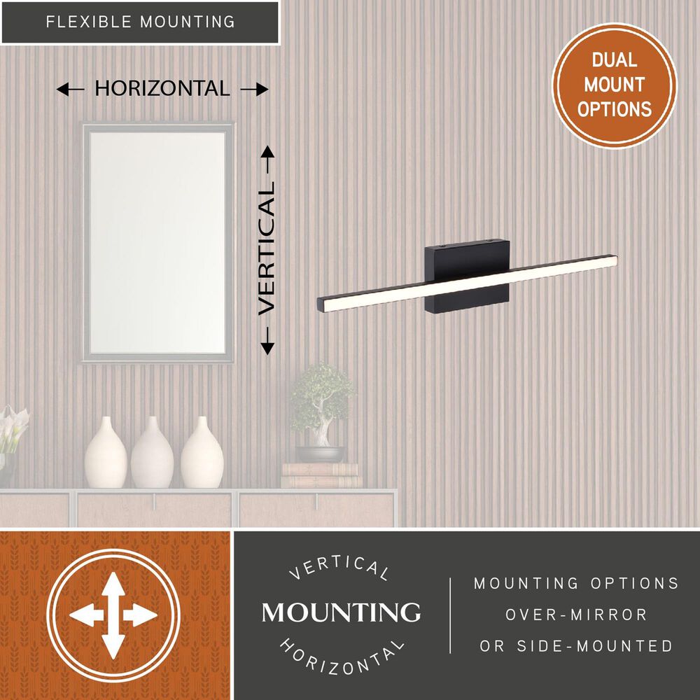 Vaxcel Ashburn 1-Light Bathroom Vanity in Matte Black, , large