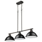 Golden Lighting Duncan 3-Light Pendant with Matte Black Shade in Rubbed Bronze, , large