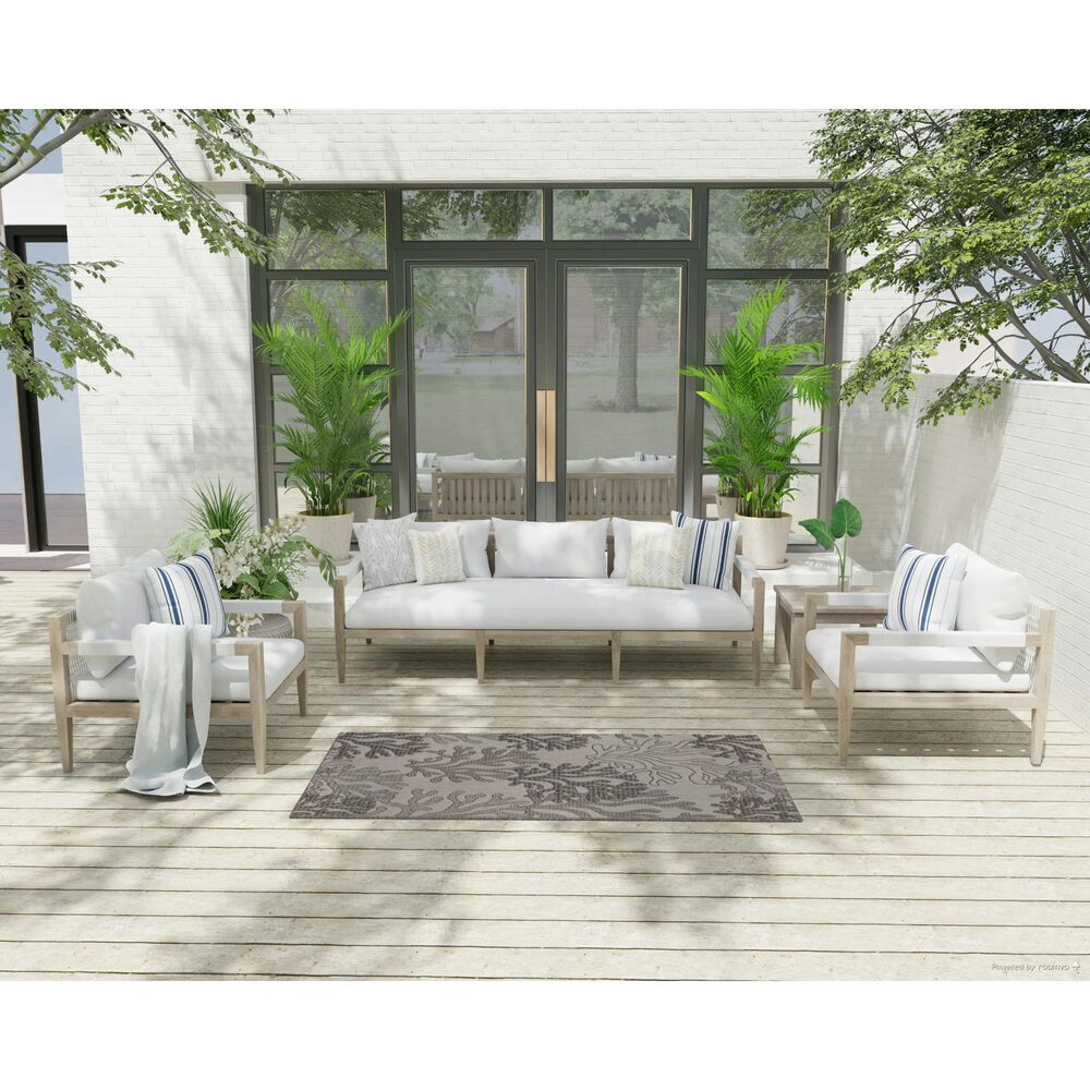 Nourison Garden Oasis Nautical Grey 3&#39; x 5&#39; Indoor/Outdoor Area Rug, , large