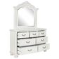 Ashley Montelaine 7-Drawer Dresser and Mirror in Antique White, , large