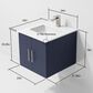 Lexora Home Geneva 24" Single Bathroom Vanity in Navy Blue with 2 cm White Cultured Marble Top and Rectangular Sink, , large