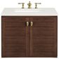 James Martin Vanities Amberly 30" Single Bathroom Vanity in Mid-Century Walnut with 3 cm Lime Delight Quartz Top and Rectangular Sink, , large