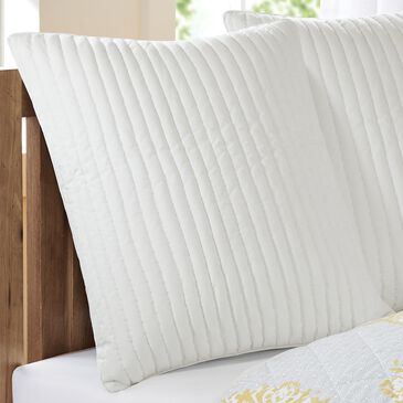 Hampton Park Camila Quilted Euro Sham in White, , large