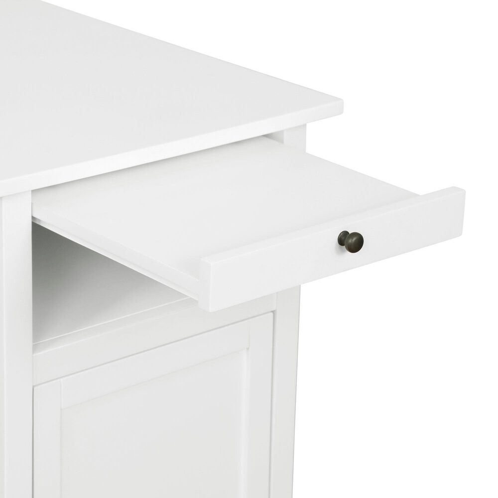 Linon Home Decor Birkdale Accent Table with USB Port in White, , large