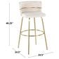 LumiSource Cinch 30" Swivel Barstool with White Upholstery in Gold (Set of 2), , large