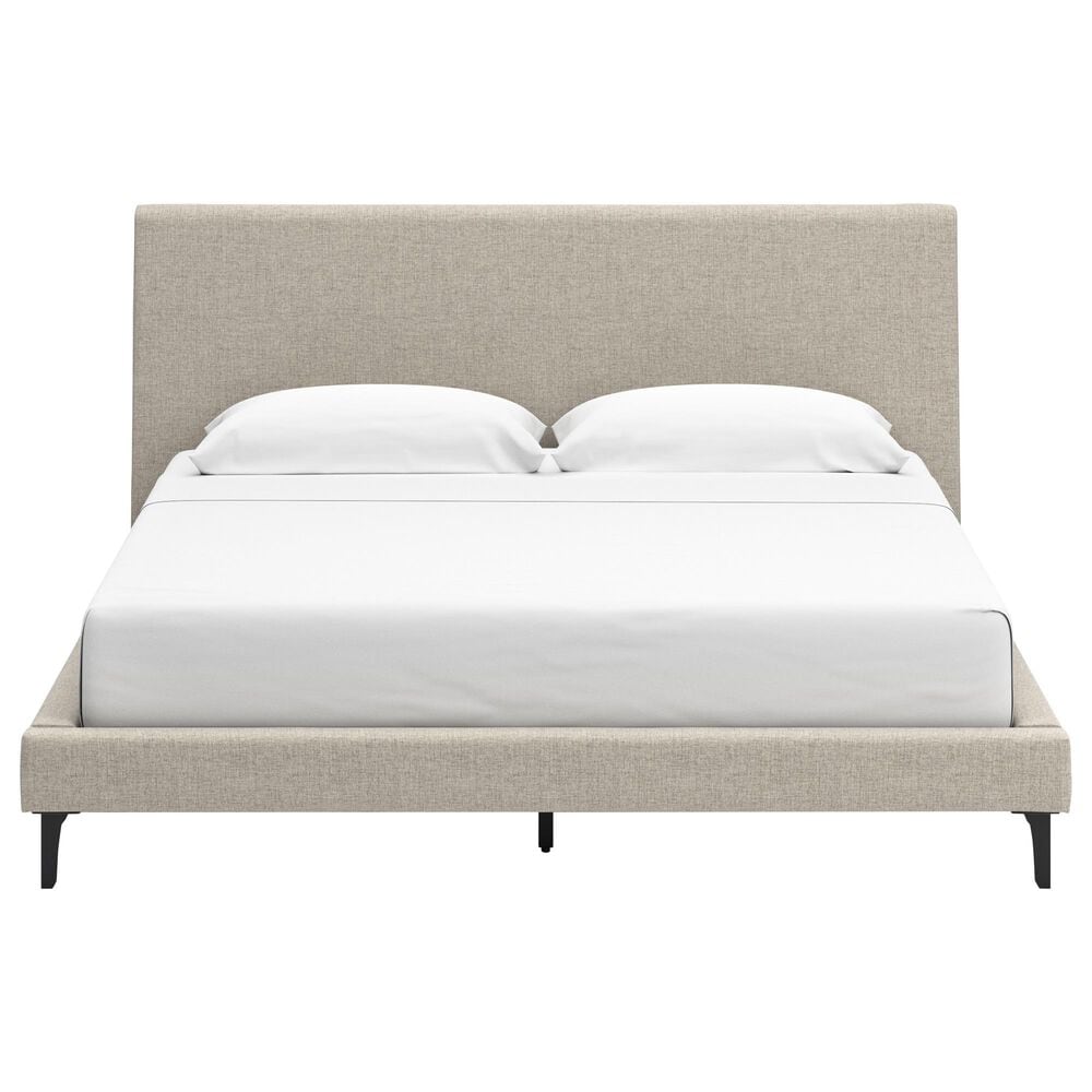 Ashley King Upholstered Bed and Two Nightstands, , large