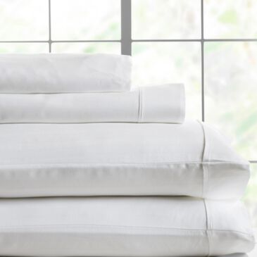HN International Herringbone Queen Sheet Set in White, , large