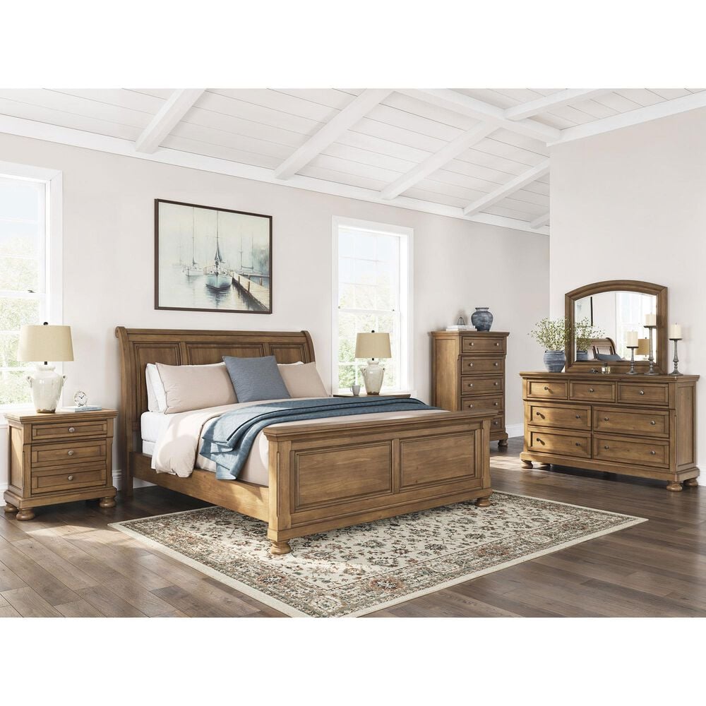 Ashley Feddinger 3-Drawer Nightstand in Chestnut Brown, , large