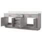 Lexora Home Abbey 84" Double Bathroom Vanity in White Oak with 2 cm White Quartz Top and Rectangular Sinks, , large
