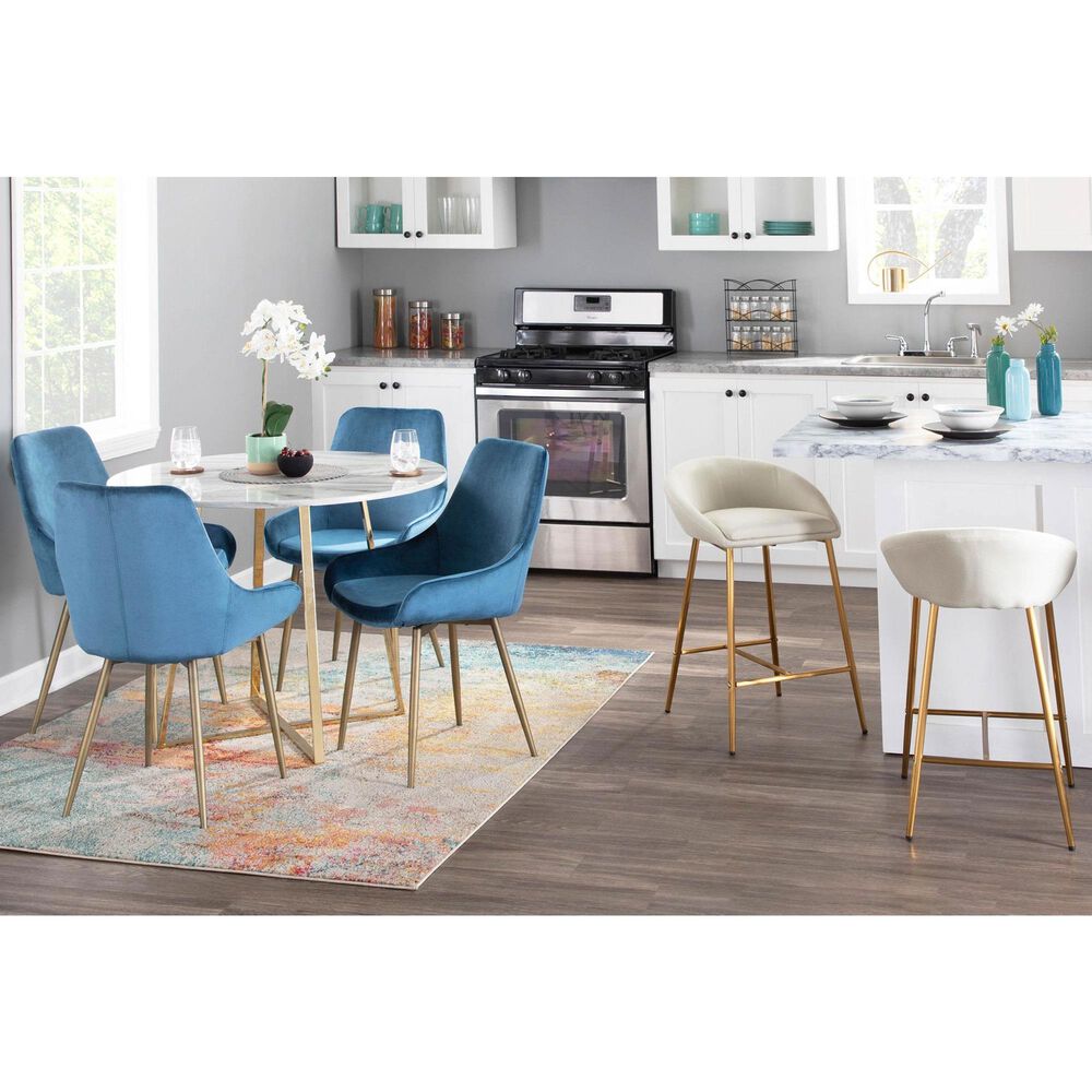 Lumisource Matisse Counter Stool with Cream Cushion in Gold &#40;Set of 2&#41;, , large
