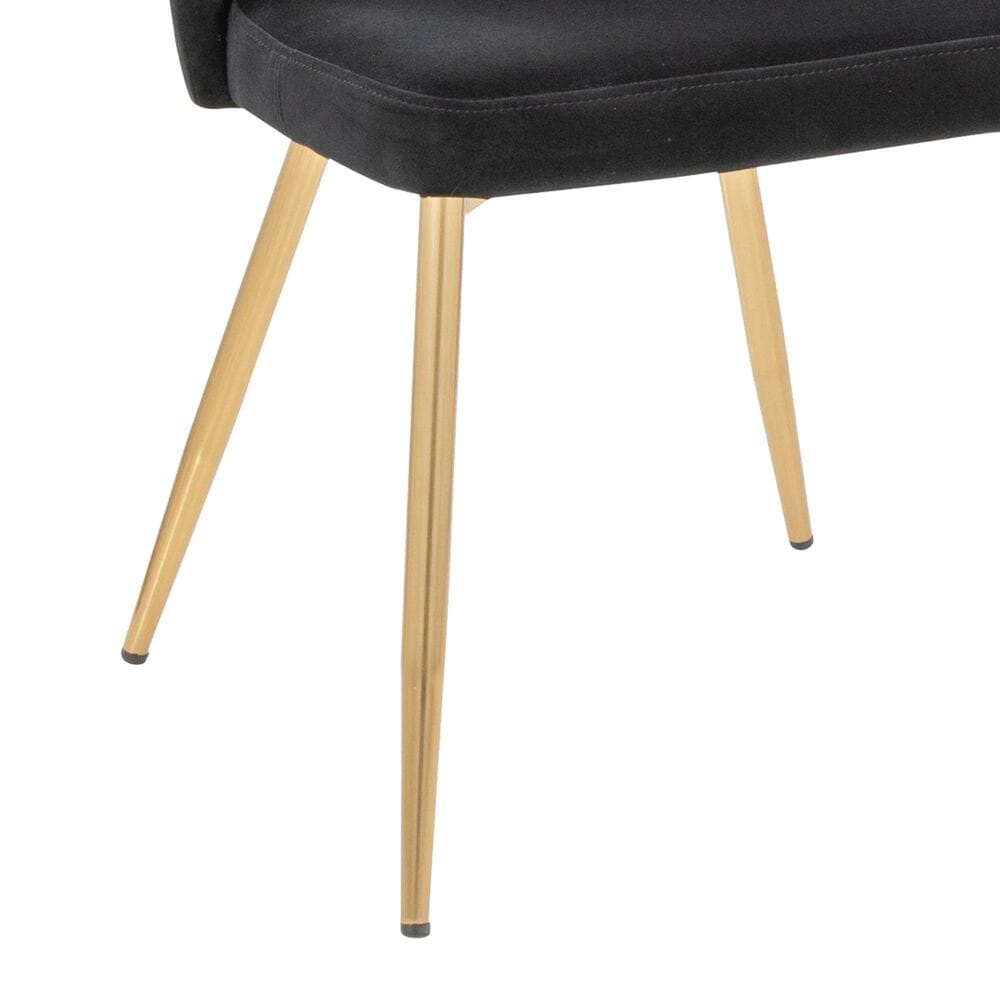 Lumisource Cinch Side Chair with Black Velvet Cushion in Gold &#40;Set of 2&#41;, , large