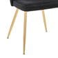 Lumisource Cinch Side Chair with Black Velvet Cushion in Gold (Set of 2), , large
