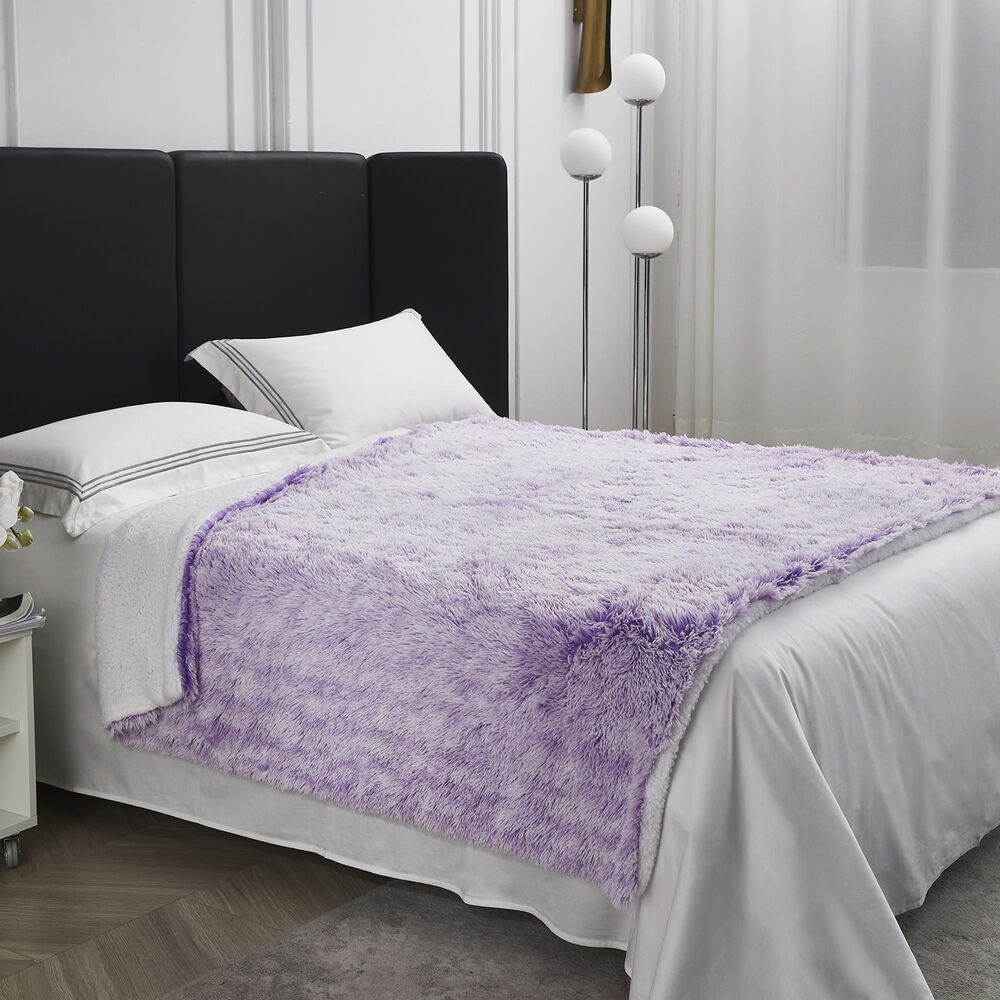Duke Imports Orchid Frost Plush Throw in Purple, , large