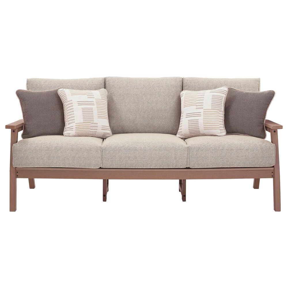 Ashley Grover Beach Outdoor Sofa with Cushion in Driftwood, , large