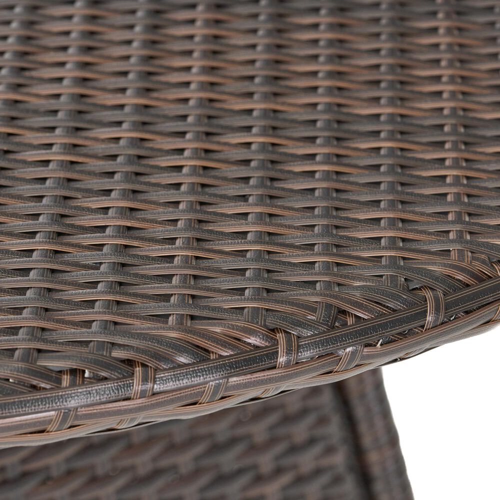 Hearth and Haven Corsica Outdoor Wicker Dining Table with Circular Top, Brown, , large