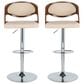 Lumisource Pino Adjustable Swivel Barstool with Cream Cushion in Chrome and Walnut (Set of 2), , large