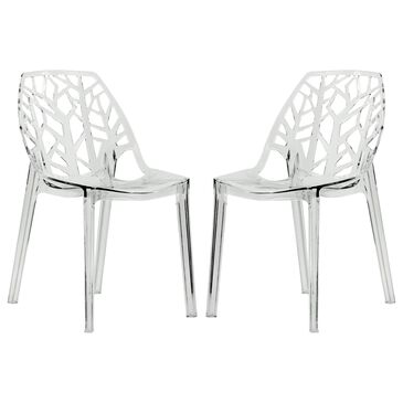 Leisuremod Cornelia Side Chair in Clear (Set of 2), , large