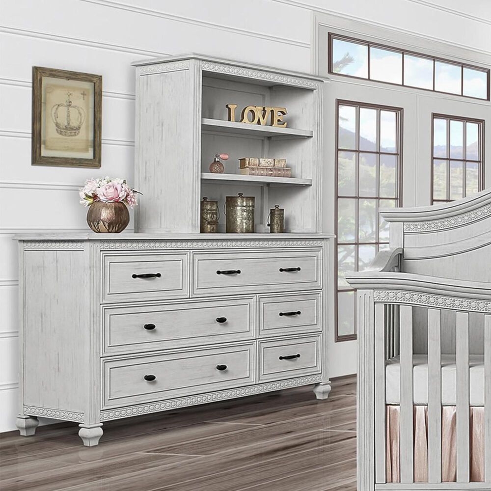 Evolur Madison Dresser and Hutch in Antique Grey Mist, , large