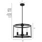 Hunter Astwood 18" 4-Light Chandelier in Matte Black, , large