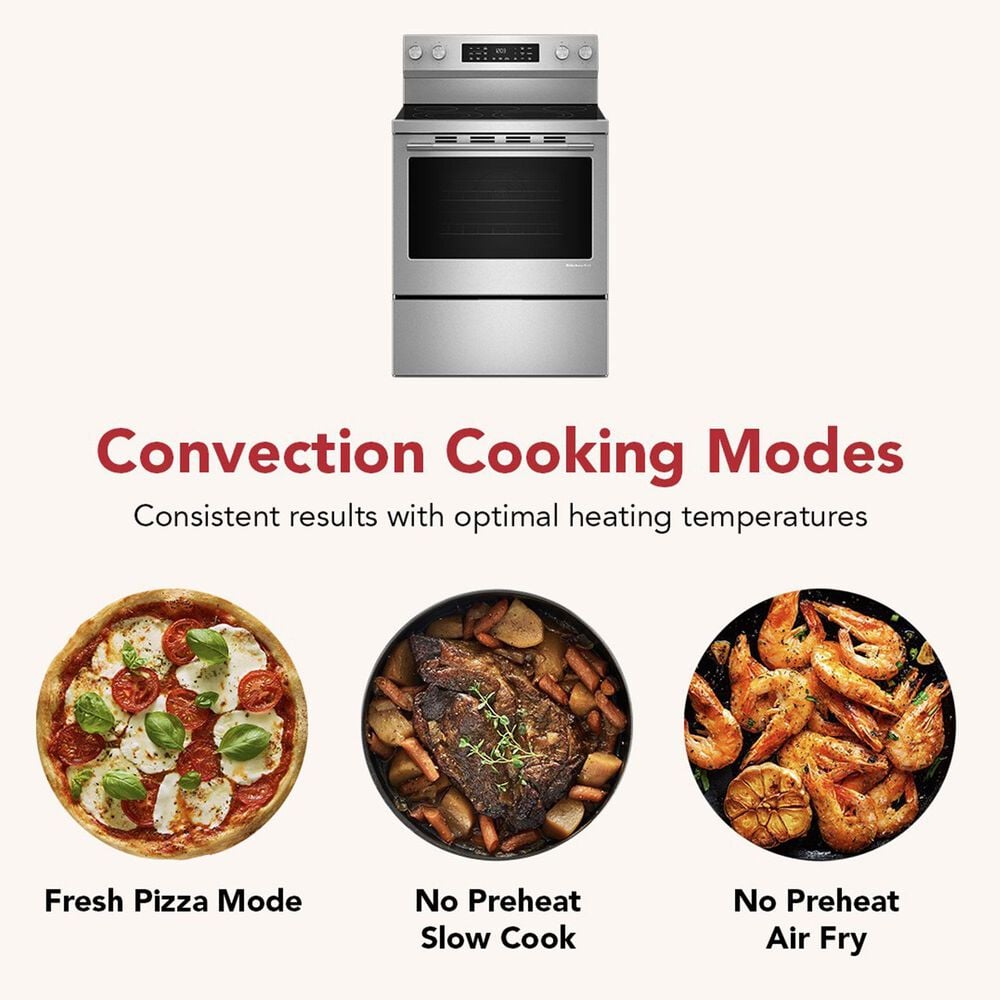 KitchenAid 5.3 Cu. Ft. Smart Freestanding Electric Range in PrintShield Stainless Steel, , large