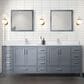 Lexora Home Jacques 84" Double Bathroom Vanity in Dark Grey with 2 cm White Cultured Marble Top and Rectangular Sinks, , large