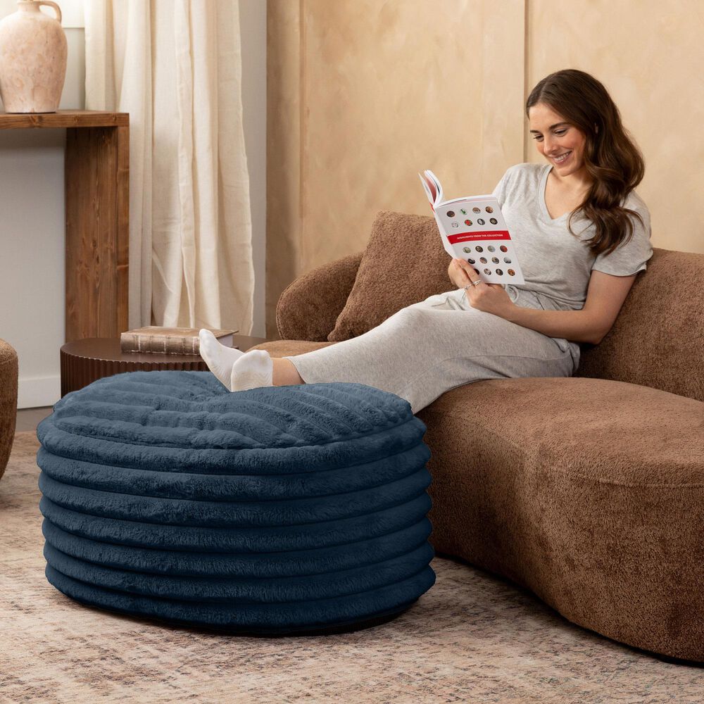Jaxx Paran Oval Ottoman in Mondo Navy, , large