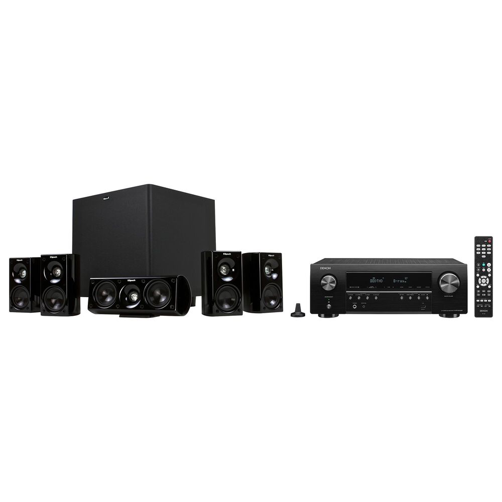 Klipsch HD Theater 600 System with Denon 4K UHD 5.2 Channel AV Receiver, , large