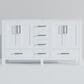 Lexora Home Jacques 60" Double Bathroom Vanity in White with 2 cm White Carrara Marble Top and Rectangular Sinks, , large