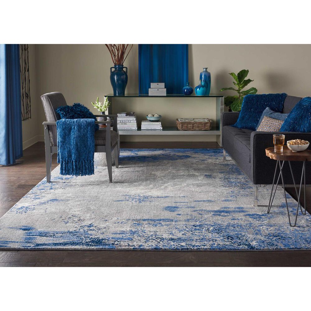 Nourison Twilight TWI22 8&#39;6&quot; x 11&#39;6&quot; Blue and Grey Area Rug, , large