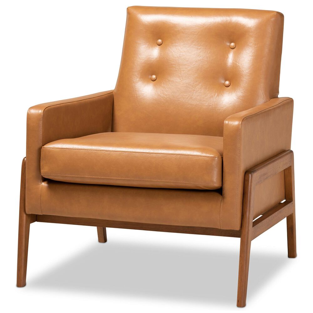 Baxton Studio Perris Lounge Chair in Tan, , large