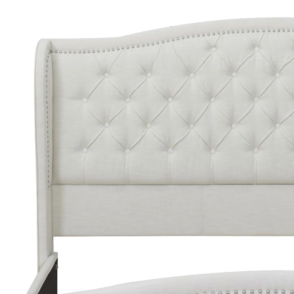 Jennifer Taylor Home Marcella Tufted Wingback King Bed in Antique White ...