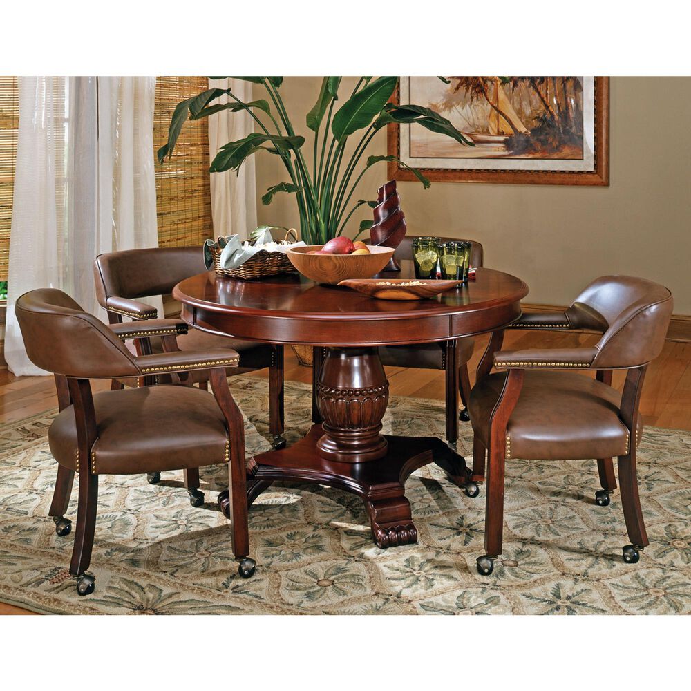 Steve Silver Tournament Arm Chair in Medium Cherry, , large