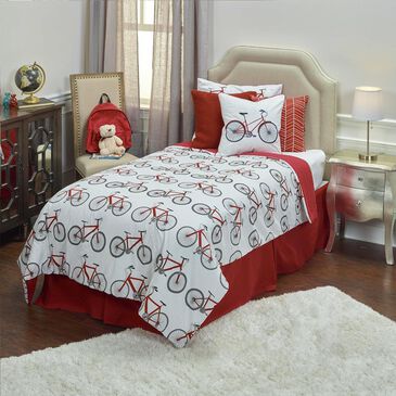 Rizzy Home Bicycle Bed Red 68" x 86" Comforter Set in Red, , large