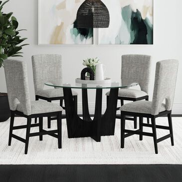 Mayberry Hill Oregon 5-Piece Counter Height Dining Set in Black, , large