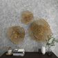 Maple and Jade 28.5" x 28" Glam Flowers Wall Decor in Gold (Set of 3), , large