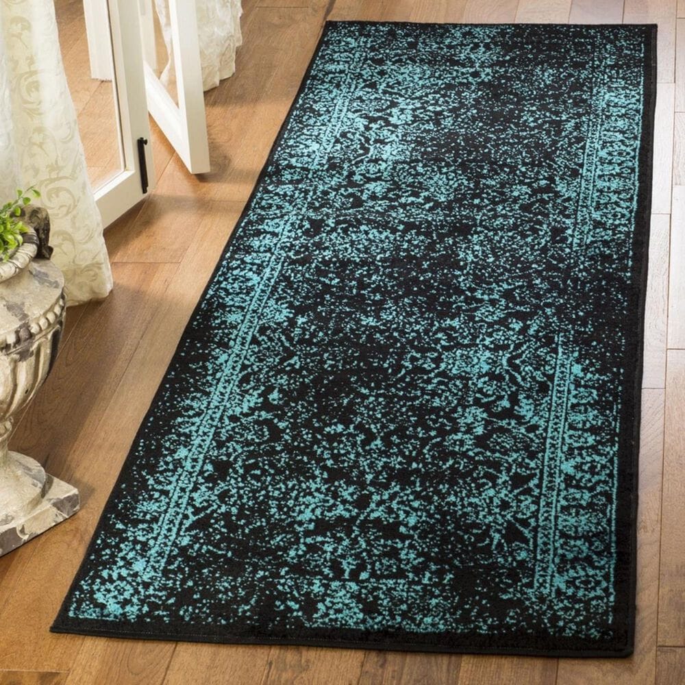 Safavieh Adirondack ADR109K 2"6" x 8" Black and Teal Runner, , large