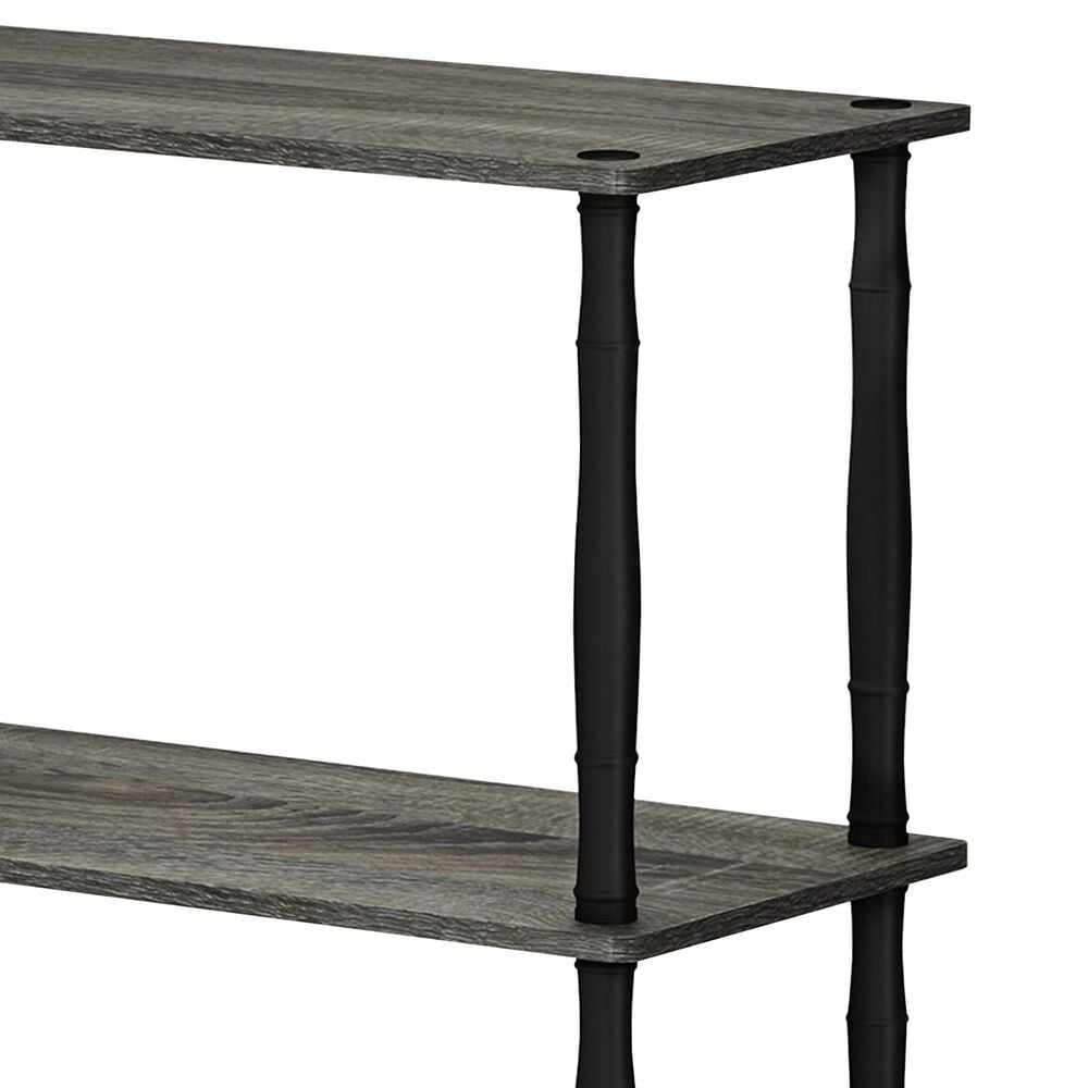 HOMLUX Turn-N-Tube 4-Tier Corner Open Storage Bookshelf in French Oak and Black, , large