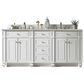 James Martin Vanities Bristol 72" Double Bathroom Vanity in Bright White with 3 cm Eternal Jasmine Pearl Silestone Top, Rectangular Sinks and FreePower Wireless Charger, , large