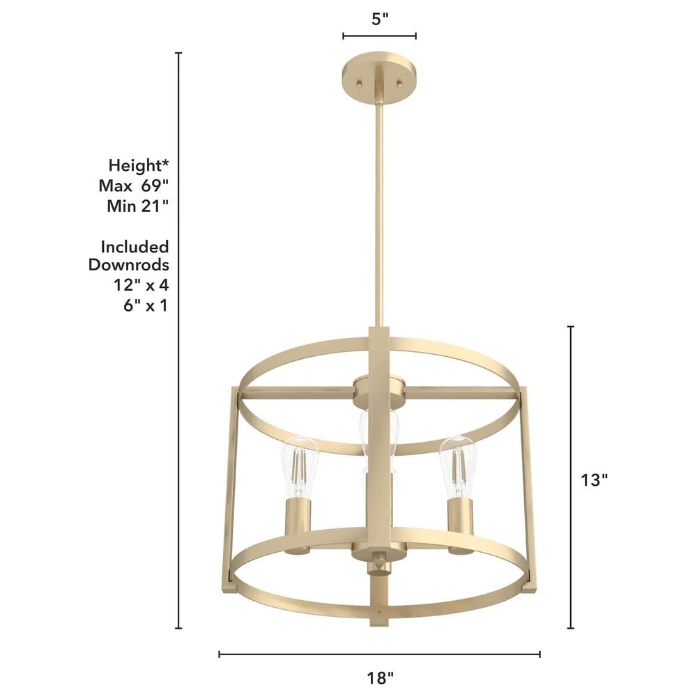 Hunter Astwood 18&quot; 4-Light Chandelier in Alturas Gold, , large