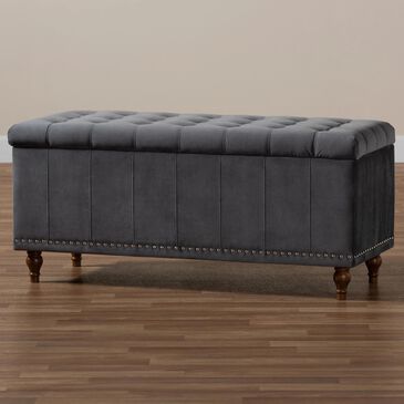 Baxton Studio Kaylee Storage Ottoman Bench in Grey, , large