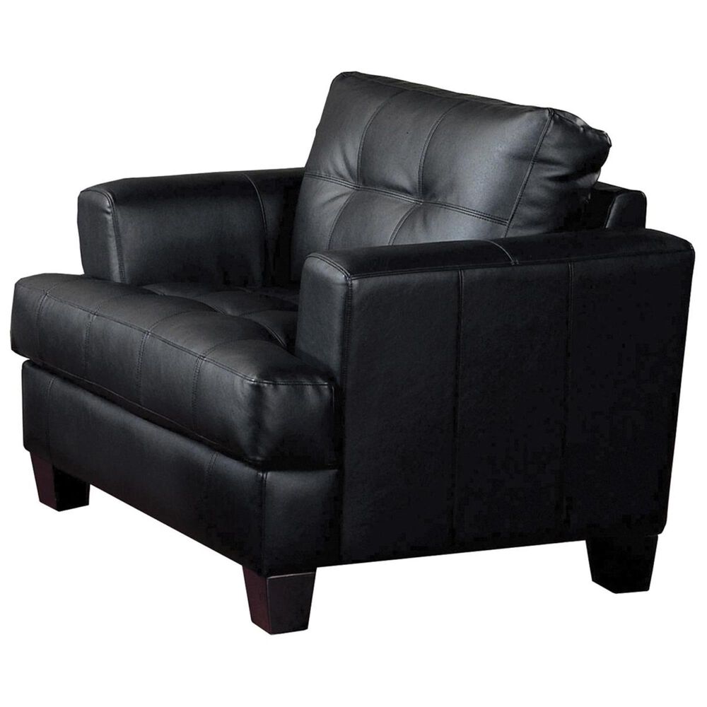 Pacific Landing Black Bonded Leather Arm Chair, , large