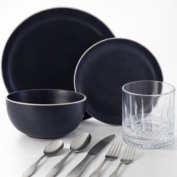 Gibson Overseas, Inc 36-Piece Dinnerware Set in Matte Black and Polished Silver, , large