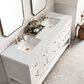 James Martin Vanities Breckenridge 72" Double Bathroom Vanity in Bright White with 3 cm Lime Delight Quartz Top and Rectangular Sinks, , large