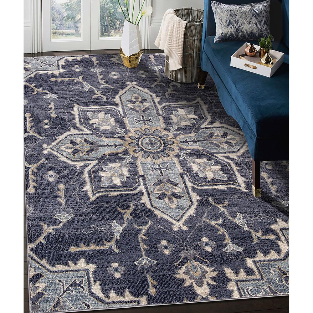 Amer Rugs Jordan 6&#39;7&quot; x 9&#39; Purple Area Rug, , large