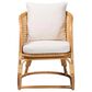 Baxton Studio Niko Patio Arm Chair with Light Honey Rattan in White, , large